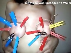 Tied tits self torture
