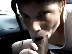 Housewife blowjob in the car