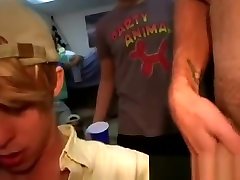 College guys cheering while a mate fucks him
