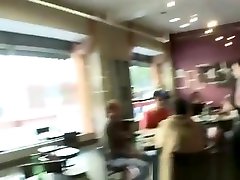 Black gay guy blows white boy in public lunchroom