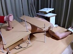 Femdom handjob ruined orgasm with feet torture