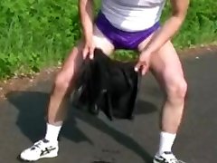 milk for cock into running shorts and tights after masturbation 4