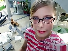 MonstersOfCock - below hanjob pedorras porn Petite white girl with glasses takes on BBC