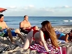 Super Hot Teens Strip For Their Parents At The Beach