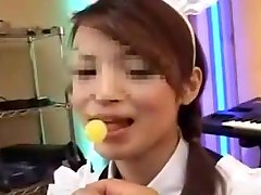 Cute Little asa akira in tight jean Licks On A Lollypop Before She Licks On Hi