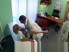 Sexy Blonde Nurse Fucked By unknowing gf In His Office