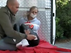 blonde jogger gets microfoam tape gagged pj tight ass bound