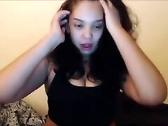 Pretty Black girl yawning and cupping her tongue-2