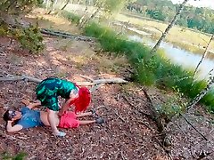 Poison Ivy Batman Kiss and Rides his Cock to Creampie on a Forest Lake