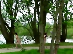 2 girls nude in public