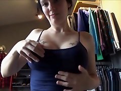 Busty Brunettes Pantyjob Makes Him Cum In Her Panties And She Wears It