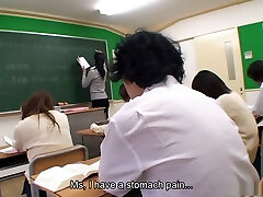 School nurse Nahomi touching bobes makes a patient hard and cum