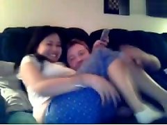 Asian GF Fucked on Couch