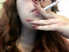Chubby Teen femdom branding Teen with Long Nails Smoking White Filter 100 Cigarette