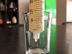 getting lubed up with 30ml of cum