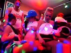 Hot beauties fucked in public at sex party