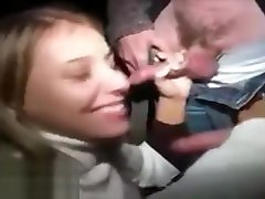 Amateur blonde does night blowjobs