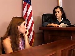 Girl gets spanked in the courtroom