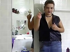 Smoking and Teasing My Fetish Lovers in the Bathroom - ALHANA WINTER