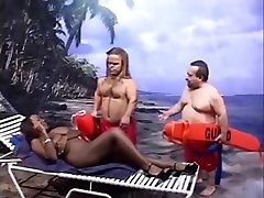 Two White licking manboobs Surf Guards Fucks a Black Hottie