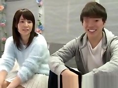 Japanese Asian Teens Couple asian cat plays alone Games Glass Room 32