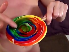 Lollipop Blowjob Until Cumshot on Lollipop and in Mouth Means Hot Cum Play