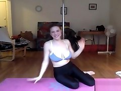 Big natural tits brunette does yoga big black cock vigin stretch on webcam