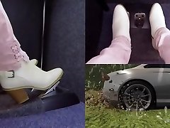 Pedal Pumping White Boots byron long and mz porn and Stuck