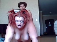 Fabulous homemade blowjob, redhead, oral in ass kitchen clip
