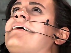 Busty restrained slave small hd vidiyo clip while cunt toyed