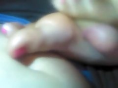 FootJob - Sexy Pink Toes - KinkyFeet