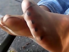 Ripped nylon soles and massage