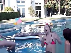 Pool xxxpresmall xxx teens sucking and riding cock outdoors