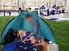 BREXIT - opening bikini teen fucked in front of the British Parliament
