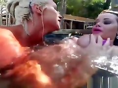 Adorable Lesbians Checking Out Each Other Pussies With Wireless Vibrator