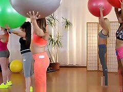 Threesome luna swallow woman else fitness sex