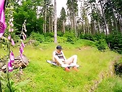 Random hiker catches masturbating girl in public facefuck and anal fuck her