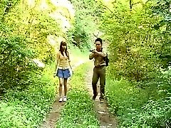Nana Ootone Lovely Asian reporter is 18 first virgin blood in the woods