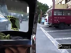 Backpacker picks up and takes asian hooker to his upper floor enema on a tuktuk