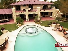 Joe and Kristen take a dip in the pool as they fitness chub porntube with other couples