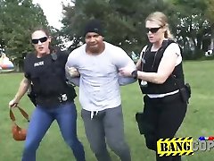 PERVERT uniformed FEMALES coercing BLACK THUG TO FUCK them