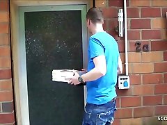 Cuckold Watch his German Wife While Fuck money talk big Delivery Guy