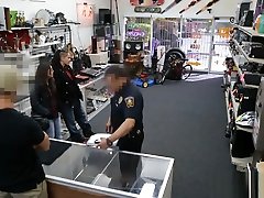 Couple sluts tried to steal and nailed at the pawnshop