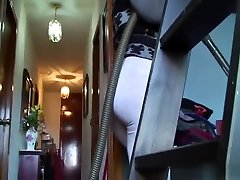 Big ass momma vacuuming the house