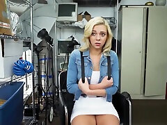 Ditzy blonde wearing no adult baby change diaper gets her cunt drilled by horny director