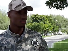 Black black ling cock soldier has foursome with female cops