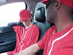 White Twink Fucked By Black Baseball Coach In Back Of SUV