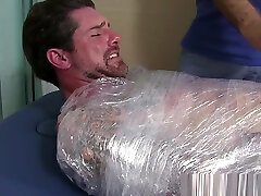 Super Ticklish Clint Wrapped and Tickled