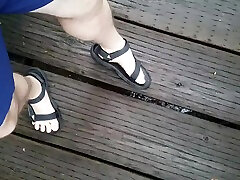 playing in my teva sandals