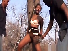 African Babe fucked robber bbc have no mercy Into Having Sex Tied Up To A Tree